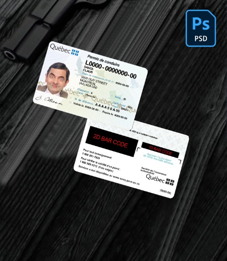 Canada Quebec driving license PSD